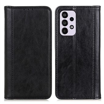 Litchi Texture Split Leather Flip Folio Lommebok Telefonveske Stand Magnetisk Auto-lukking Beskyttelsesdeksel for Samsung Galaxy A33 5G