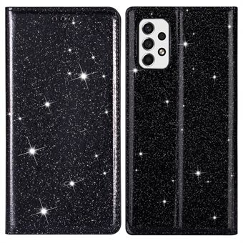 For Samsung Galaxy A33 5G Glitter Paljetter Stand Kortholder PU-skinn Støtsikkert beskyttende telefondeksel