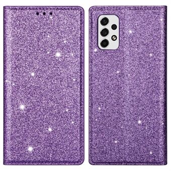 For Samsung Galaxy A33 5G Glitter Paljetter Stand Kortholder PU-skinn Støtsikkert beskyttende telefondeksel