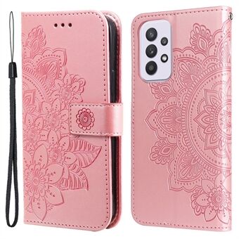 Imprinting Mandala Pattern PU Leather + TPU Wallet Stand Cover Telefonveske for Samsung Galaxy A33 5G