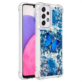 LE2 Series Moving Shiny Quicksand Glitter Mykt TPU-mønster utskriftstelefondeksel for Samsung Galaxy A33 5G