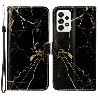 Mønsterutskrift PU-skinn + TPU magnetisk lås telefondekselveske med sammenleggbar Stand for Samsung Galaxy A33 5G