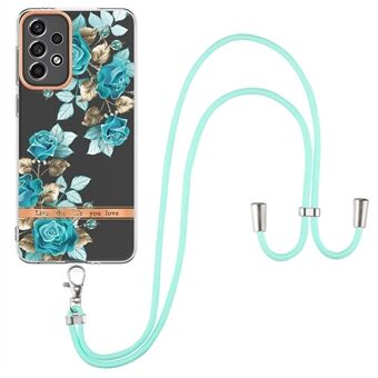 YB IMD Series Lanyard TPU-telefondeksel for Samsung Galaxy A33 5G, anti- Scratch galvanisert IML-telefonbeskyttelsesdeksel