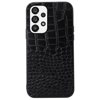 For Samsung Galaxy A33 5G Krokodilletekstur Ekte kuskinnbelegg Dropsikker Hybrid PC + TPU-veske