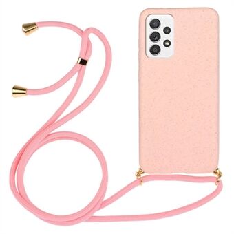 For Samsung Galaxy A33 5G "Hanging Strap Design" mobildeksel av TPU og hvetestrå som beskytter mot riper.