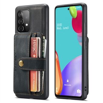 JEEHOOD for Samsung Galaxy A33 5G skinnbelagt TPU-deksel Anti-fall Avtakbar 2-i-1 lommebokfunksjon RFID-blokkerende telefondeksel