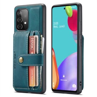 JEEHOOD for Samsung Galaxy A33 5G skinnbelagt TPU-deksel Anti-fall Avtakbar 2-i-1 lommebokfunksjon RFID-blokkerende telefondeksel