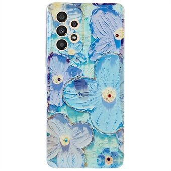 IMD Flower Pattern Phone Case for Samsung Galaxy A33 5G, Rhinestone Decor Epoxy TPU Anti-drop deksel