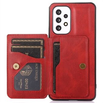 For Samsung Galaxy A33 5G-telefon Fallsikker veske Kortholder Kickstand Design PU-skinn + TPU-beskyttelsesdekselstøtte Magnetisk bilfeste