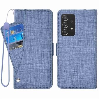 For Samsung Galaxy A33 5G Jean Cloth Texture PU-lærlommeveske Stand Magnetisk lås telefondeksel med roterende kortspor