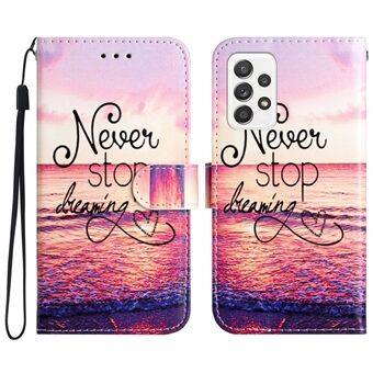 For Samsung Galaxy A33 5G PU lær lommebok mønster utskrift Telefonveske Stand