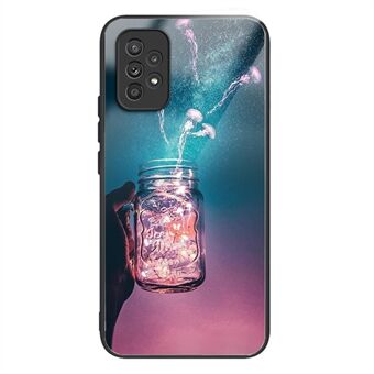 For Samsung Galaxy A33 5G støtsikker telefonveske mønsterutskrift TPU-deksel i herdet glass