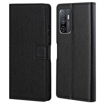 Litchi Texture Leather Lommebok Stand Veske Magnetisk lås Mobiltelefon Protector Shell for Samsung Galaxy A53 5G - Svart