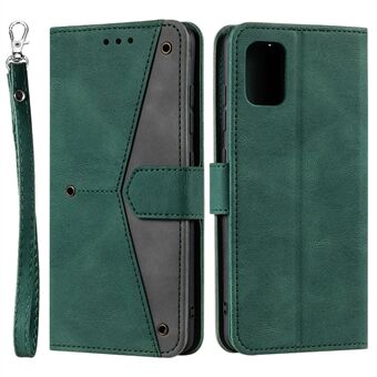 Fasjonabelt tofarget design PU-skinn og TPU-telefonveske, søm med skinn-touch- Stand Lommebok-telefonskalldeksel for Samsung Galaxy A53 5G