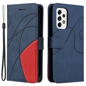 KT Leather Series-1 Tofarget skjøteveske i PU-skinn Stand Mobiltelefondeksel med håndstropp for Samsung Galaxy A53 5G