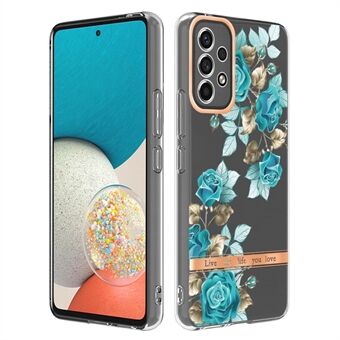 LB5-serien galvanisering gjennomsiktig base TPU-deksel Blomsterfallsikre mønstre IMD IML telefondeksel for Samsung Galaxy A53 5G