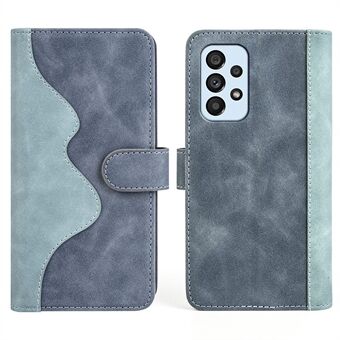 Skjøtedesign mobiltelefondeksel for Samsung Galaxy A53 5G lærlommebok Style Folio Flip Anti-fall telefonskall med Stand