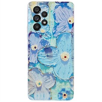 For Samsung Galaxy A53 5G Epoxy Rhinestone Decor TPU-deksel IMD-blomstermønster beskyttende telefondeksel