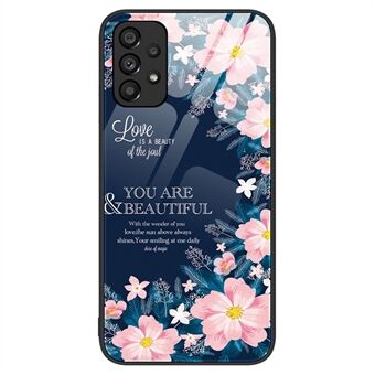 For Samsung Galaxy A53 5G herdet glass mønster utskrift slank veske Hard PC Myk TPU Anti- Scratch deksel