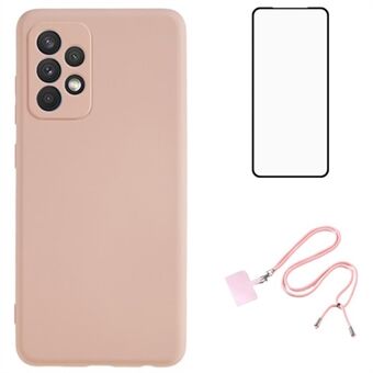 WANLONFENG RB1-serien for Samsung Galaxy A53 5G TPU-etui Anti-falltelefonskall med skjermbeskyttelse, snor