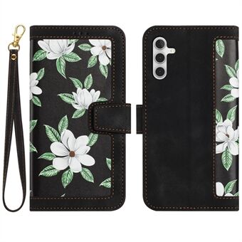 For Samsung Galaxy A53 5G Blomstermønster Utskrift Stand Veske Kortholder Skinndeksel