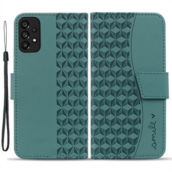 For Samsung Galaxy A53 5G-etui Laget av preget skinn med stativ-telefonveske