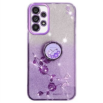 KADEM For Samsung Galaxy A53 5G Deksel Blomster Dekor TPU-telefondeksel med Ring Kickstand