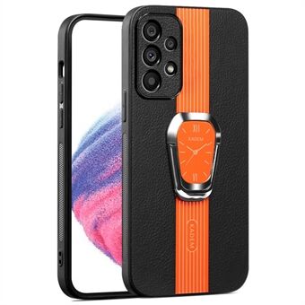 KADEM for Samsung Galaxy A53 5G-etui med PU+TPU+akrylbelagt telefondeksel med sammenleggbart stativ