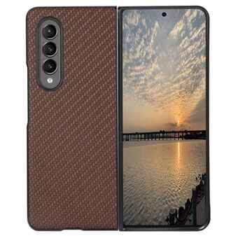 For Samsung Galaxy Z Fold4 5G Anti-slipp telefonveske Carbon Fiber Texture Case PU Lærbelagt PC Mobiltelefon Beskyttelsesdeksel