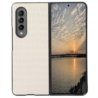 For Samsung Galaxy Z Fold4 5G PU-lærveske belagt PC + TPU Anti- Scratch Telefonveske Krokodilletekstur Beskyttelsesdeksel