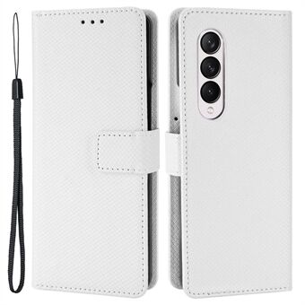 For Samsung Galaxy Z Fold4 5G lommebok telefonveske Diamond Texture Stand PU Leather Protective Folio Flip Cover