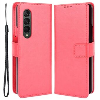 PU-skinntelefondeksel til Samsung Galaxy Z Fold4 5G, Crazy Horse Texture Folio Flip-deksel med Stand / kortspor