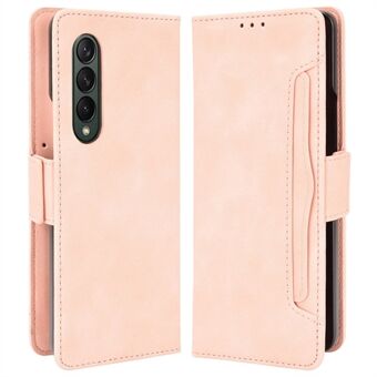 Telefonveske med flere kortspor til Samsung Galaxy Z Fold4 5G, PU-skinn Folio Flip-deksel med lommebok/ Stand