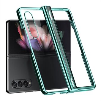 For Samsung Galaxy Z Fold4 5G Elektroplettering sammenleggbar telefonveske Sidehengselbeskyttelse Gjennomsiktig PC-deksel