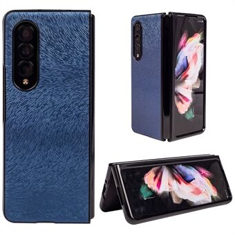 For Samsung Galaxy Z Fold4 5G Stilig teksturpåtrykt PU-skinn + PC-støtsikker telefondeksel Shell