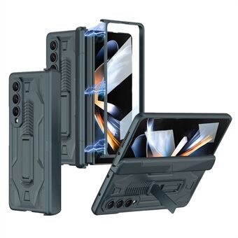 GKK For Samsung Galaxy Z Fold4 5G Anti- Scratch telefondeksel Magnetisk hengsel Kickstand Sammenleggbar PC-telefonveske med herdet glass skjermfilm