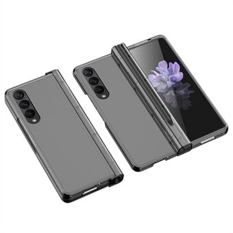 For Samsung Galaxy Z Fold4 5G telefondeksel med gummiert overflate hardt PC-deksel med skjermbeskytter i glass / pennespor