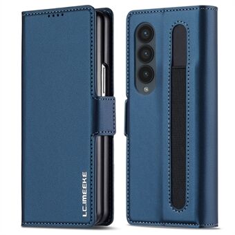 LC.IMEEKE L1 For Samsung Galaxy Z Fold4 5G Stativdeksel Teksturert PU Lær Lommebok Telefonomslag