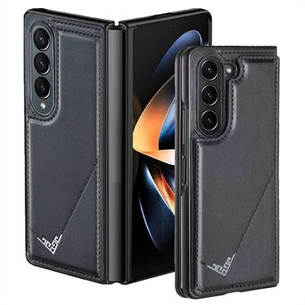 For Samsung Galaxy Z Fold4 5G Etui Retro V-formet Dekor PU-lær-kortholder Smarttelefon-deksel