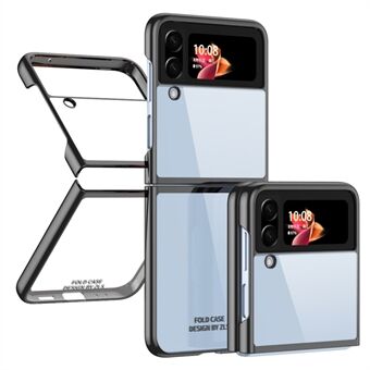 For Samsung Galaxy Z Flip4 5G Transparent PC Presist Cutout Elektroplate Telefonveske Anti- Scratch