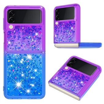 YB Quicksand Series-3 for Samsung Galaxy Z Flip4 5G Myk TPU-bakdeksel Gradient Quicksand Flytende Sparkle Shell