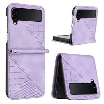 YX0080 For Samsung Galaxy Z Flip4 5G Etui Preging PU Skinn Telefon Deksel