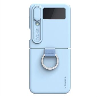 NILLKIN for Samsung Galaxy Z Flip4 5G kameralinse skyvedeksel Design flytende silikon telefonveske Drop-sikkert beskyttelsesdeksel med Ring