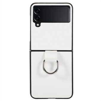 For Samsung Galaxy Z Flip4 5G teksturert PU-skinnbelagt TPU-telefondeksel Beskyttelsesveske med Ring