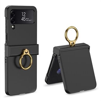 GKK For Samsung Galaxy Z Flip4 5G Hengsel Beskyttelse Telefonveske Hard PC Metal Ring Holder Stikkstativ Sklisikkert støtsikkert deksel