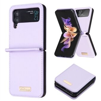 BINFEN FARGE For Samsung Galaxy Z Flip4 5G PU-skinn + hardt PC-skall Slankt beskyttende telefondeksel