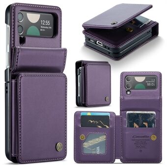 CASEME C22-serien for Samsung Galaxy Z Flip4 5G-etui Litchi tekstur blankt kortspor telefondeksel