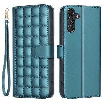 BINFEN FARGE BF34 for Samsung Galaxy 14 4G / 5G Etui Firkantet Rutenett Skinn Deksel