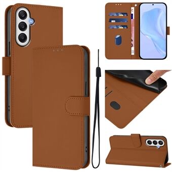 For Samsung Galaxy A14 4G / Galaxy A14 5G Etui Ensfarget Lommebok i Lær Telefondeksel med Stropp