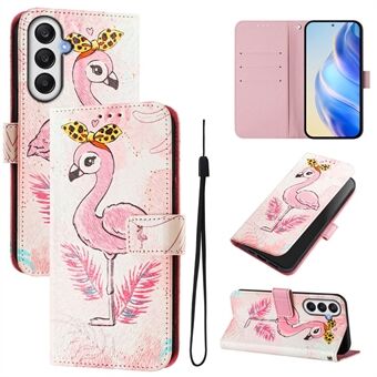 For Samsung Galaxy A14 4G / Galaxy A14 5G Etui Mønstertrykk Lommeboktelefondeksel med Stropp